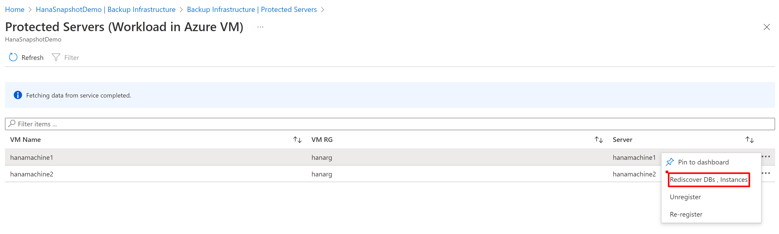 截图演示如何重新发现数据库。