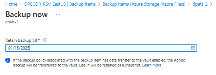 截图以显示选择保留日期。