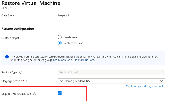 恢复配置向导替换现有配置