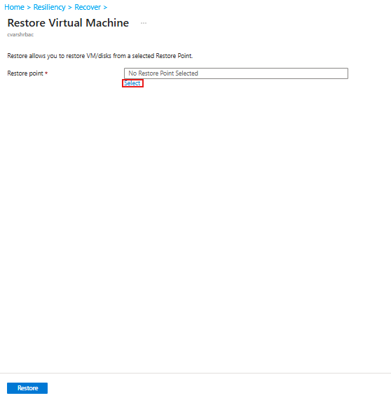 为虚拟机选择还原点