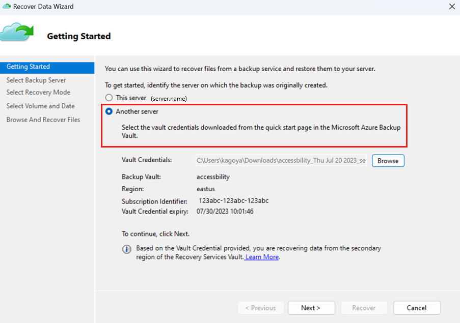 屏幕截图显示了向 MARS 代理添加的保管库凭据。