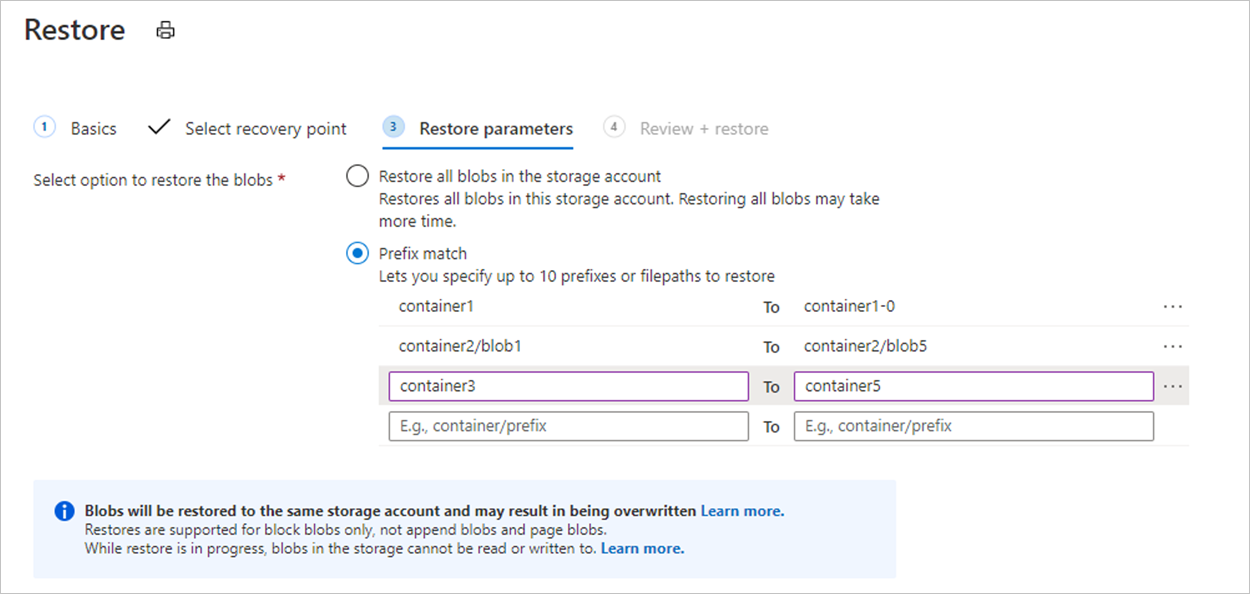 屏幕截图显示了前缀匹配的还原操作。