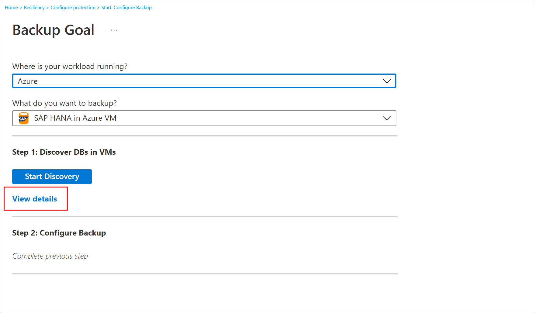 显示在何处查看数据库详细信息的屏幕截图。