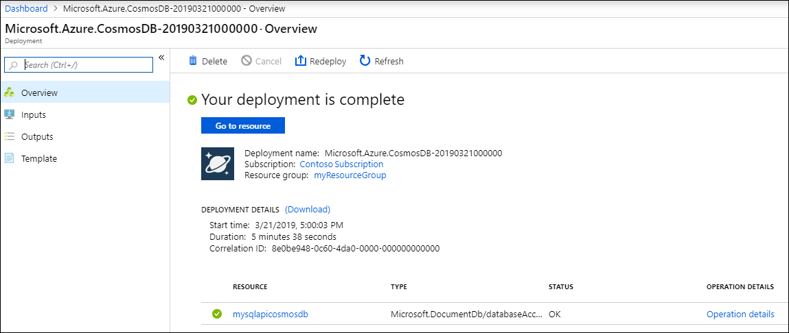 Azure 门户“通知”窗格