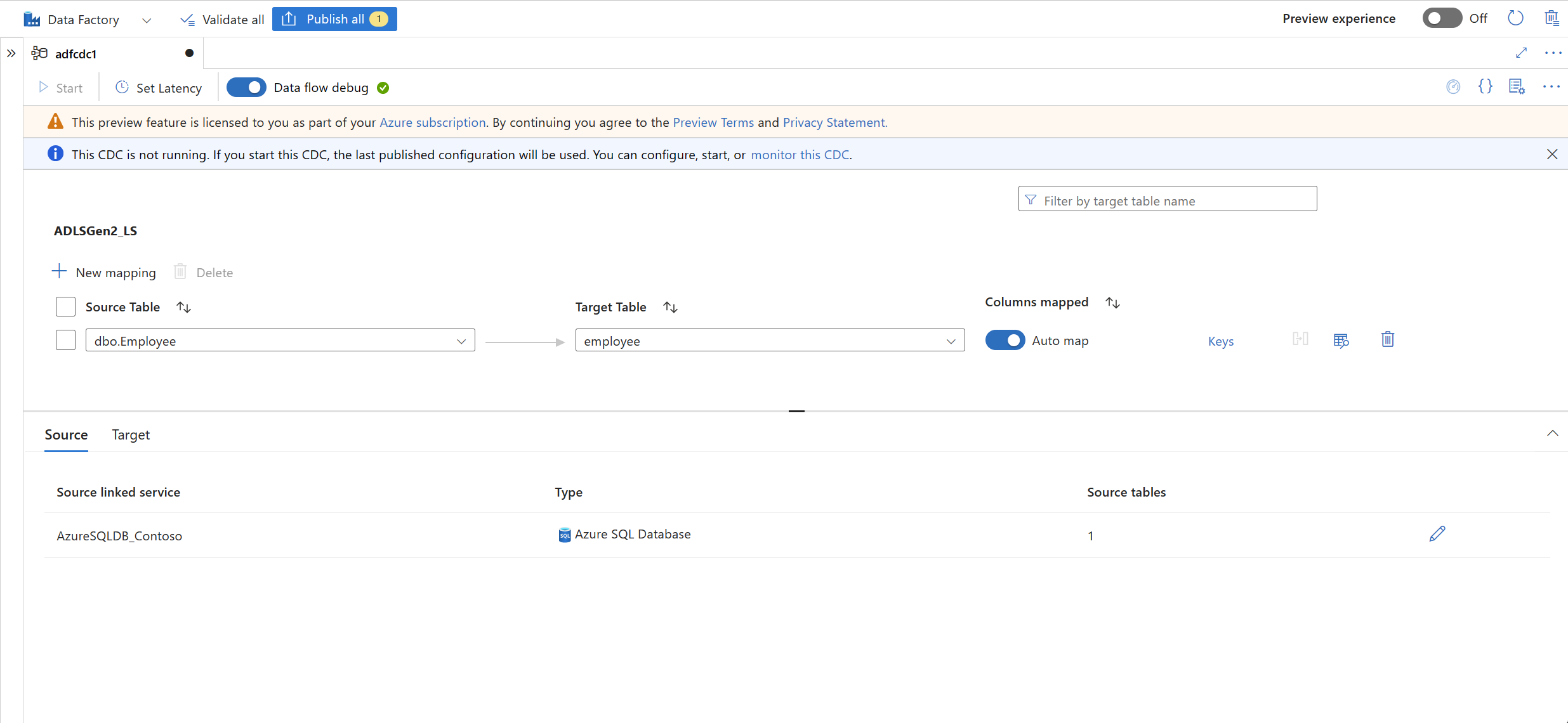 变更数据捕获工作室的屏幕截图。