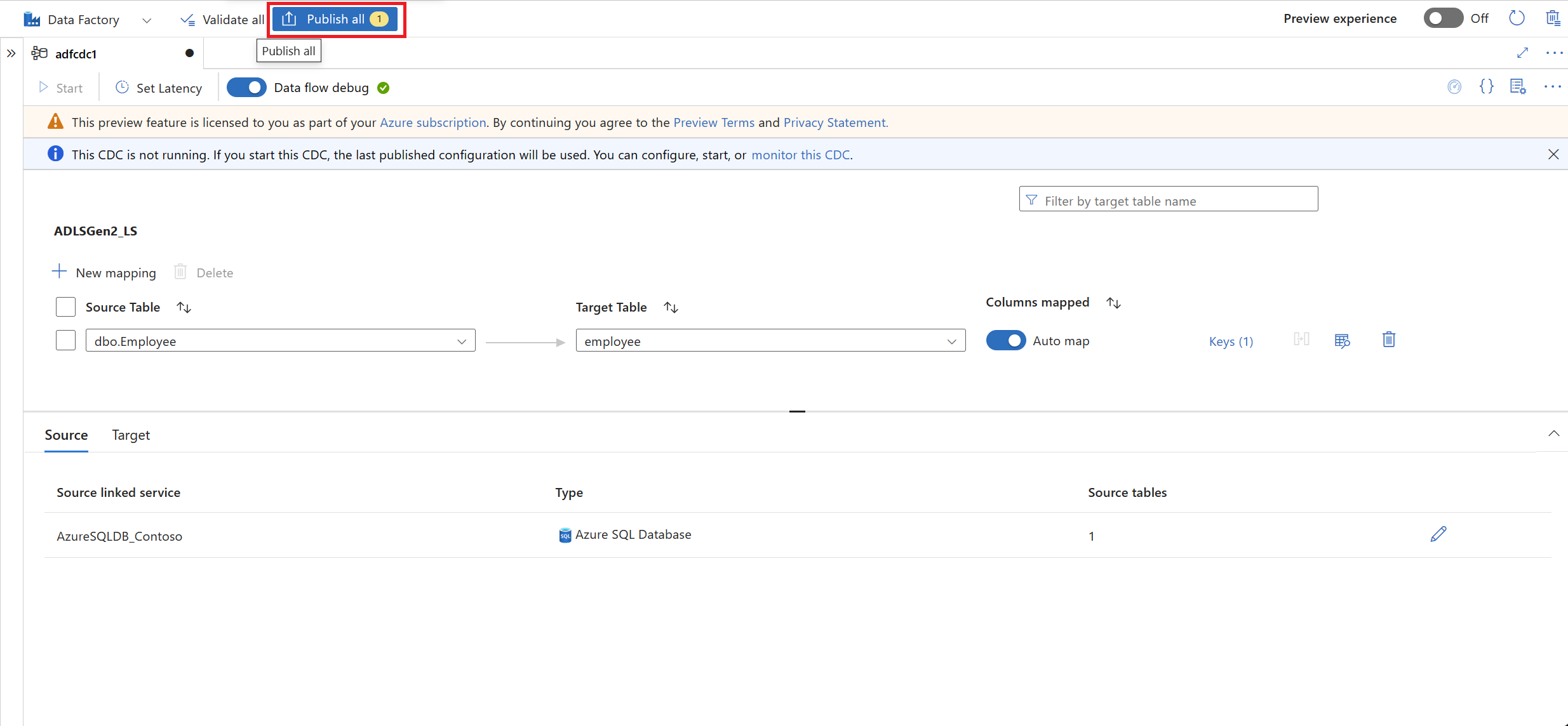 画布顶部的发布按钮的屏幕截图。