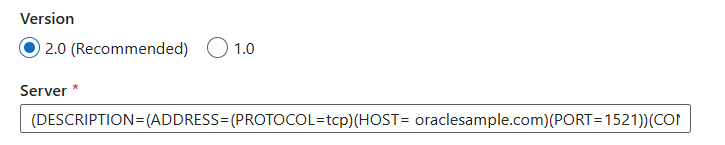 使用连接器描述符的链接服务的屏幕截图。