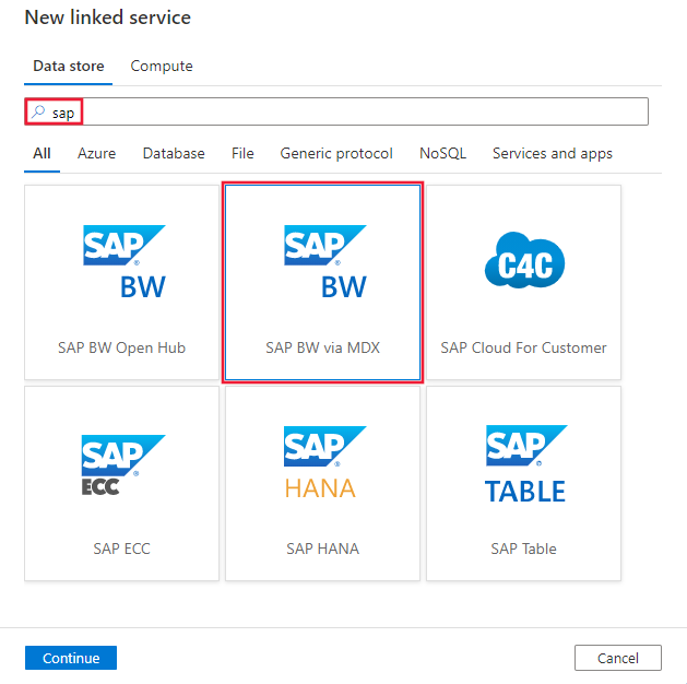选择 SAP BW via MDX 连接器。