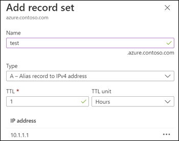 创建测试 A 记录