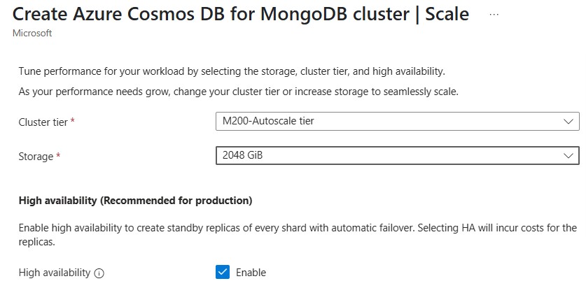 免费层预配的屏幕截图。