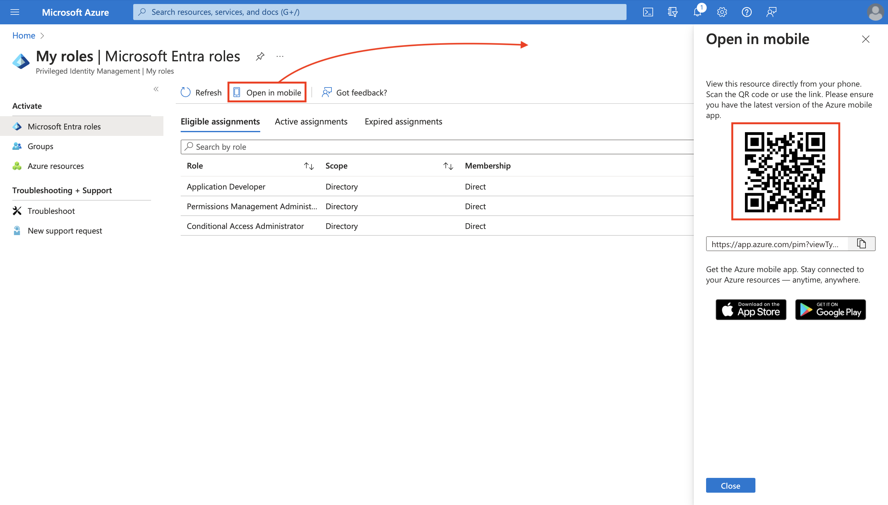 屏幕截图显示如何下载移动应用。