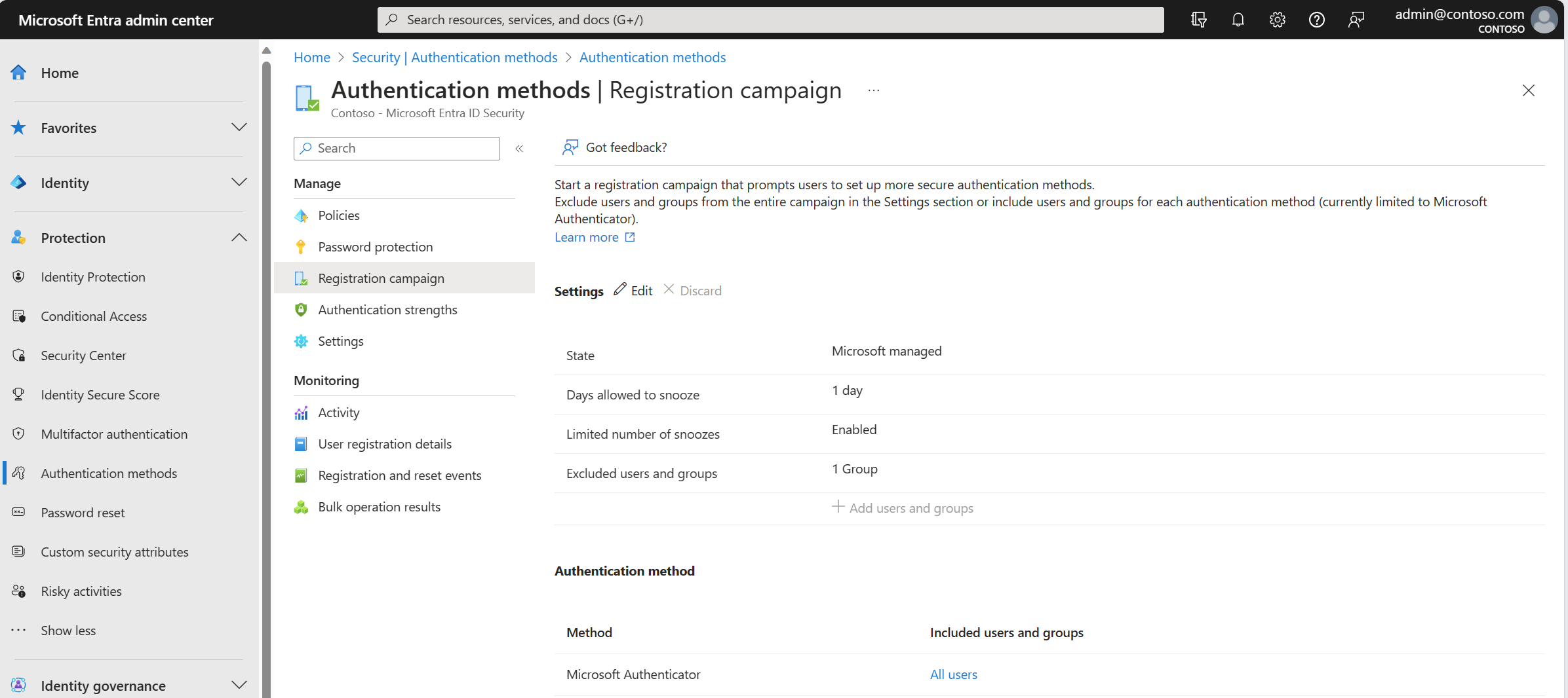 启用注册活动的屏幕截图。