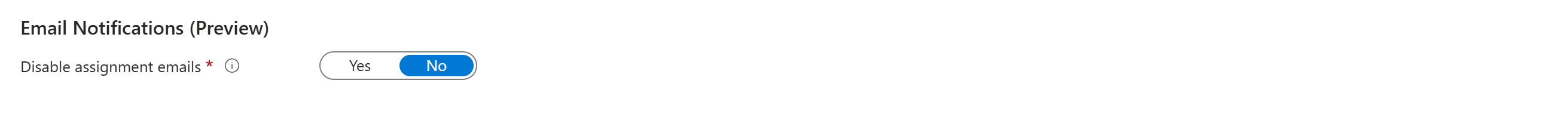 创建访问包时的电子邮件通知选择的屏幕截图。