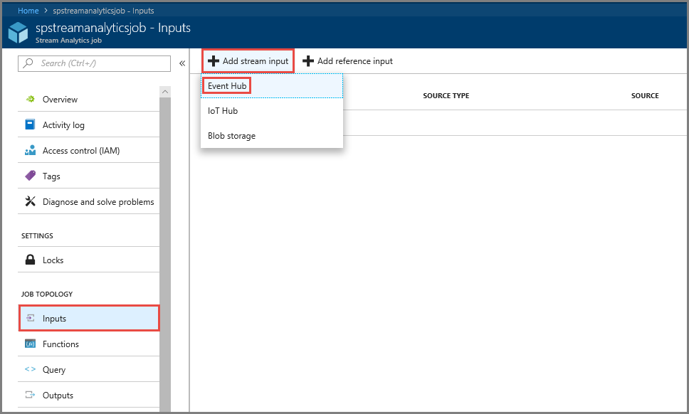 将事件中心添加为输入