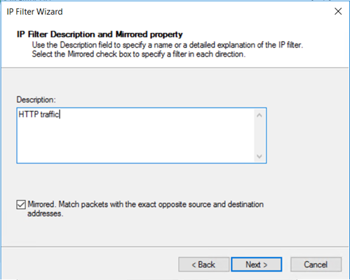 选择镜像属性的屏幕截图。