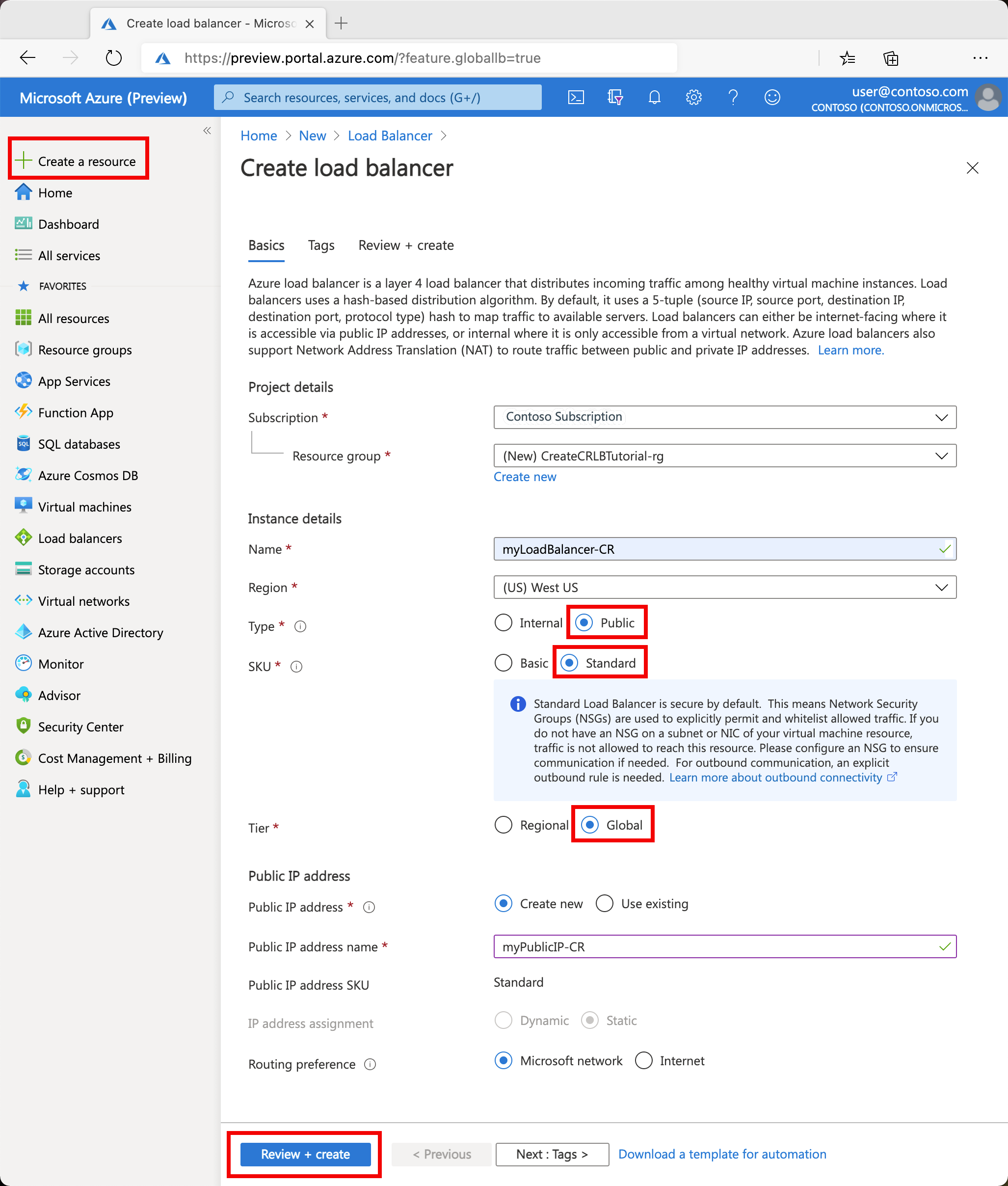 创建全局负载均衡器