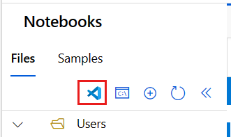 显示“文件”列表上方的 VS Code （Web） 按钮的屏幕截图。