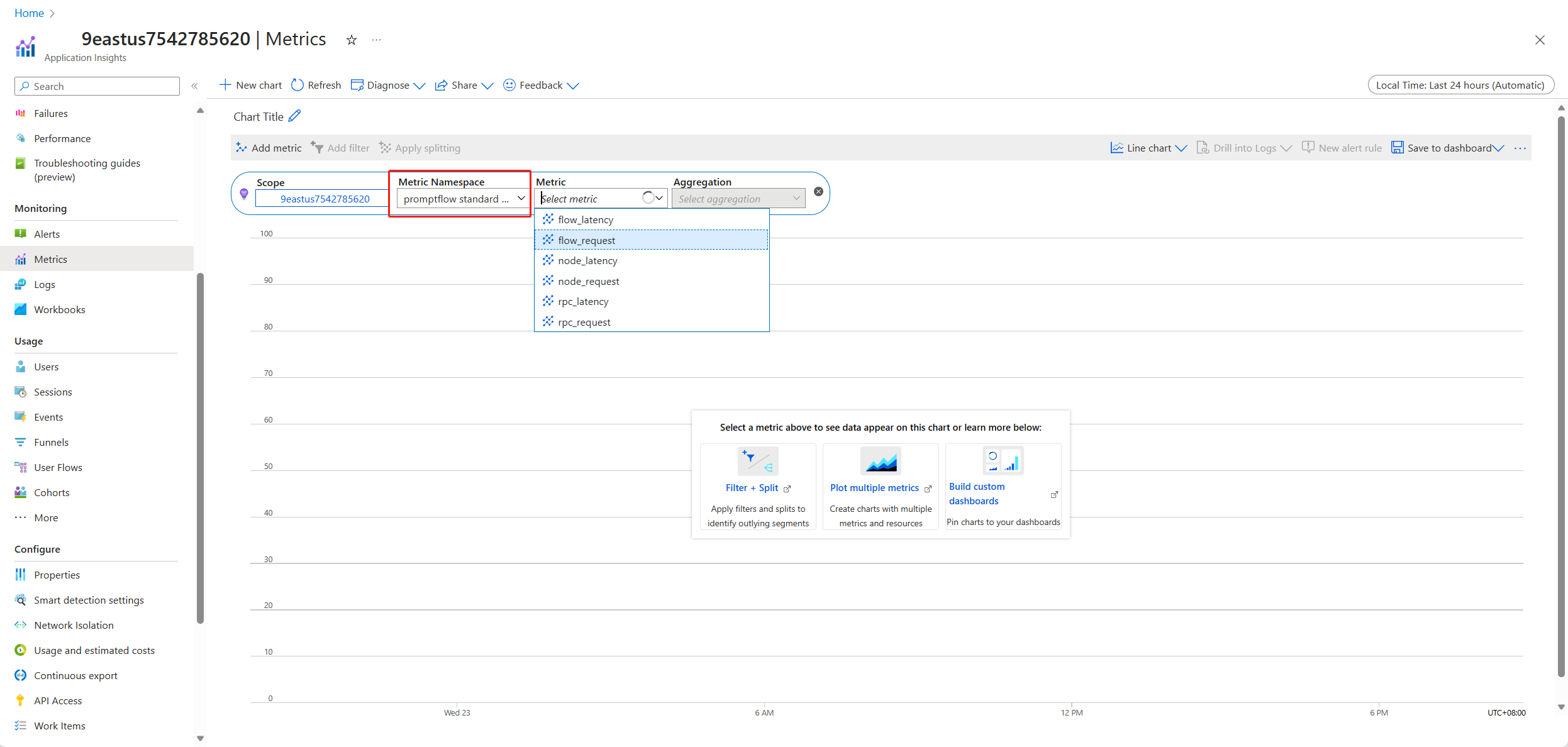 提示流终结点指标的屏幕截图。