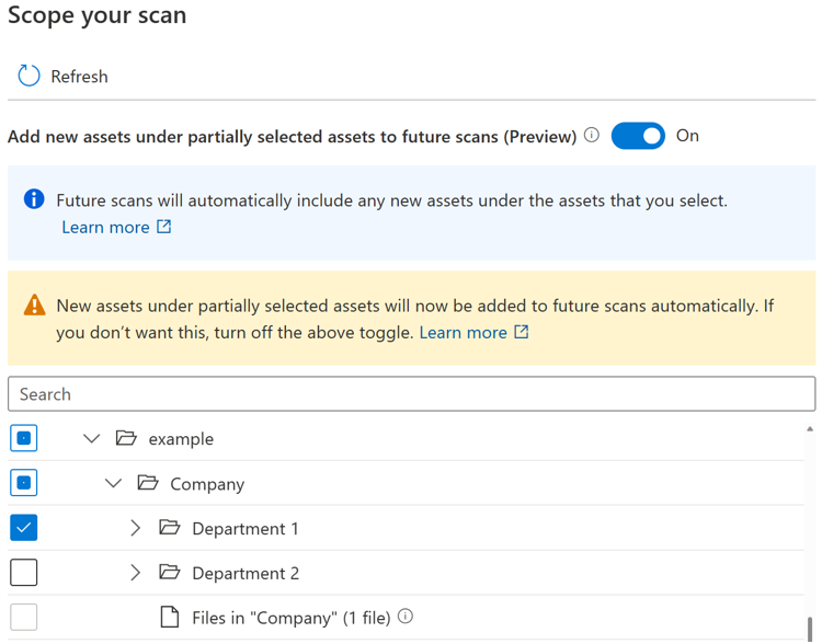 显示扫描页面范围的屏幕截图，切换按钮已开启。