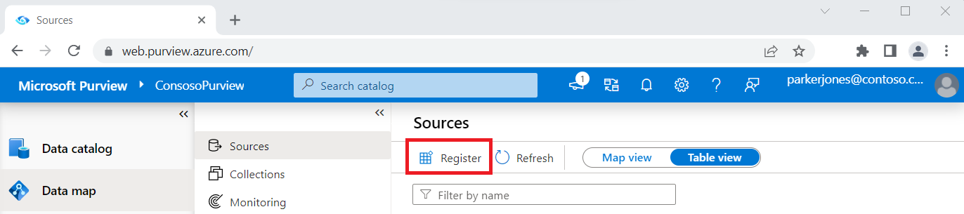 经典 Microsoft Purview 治理门户的屏幕截图。