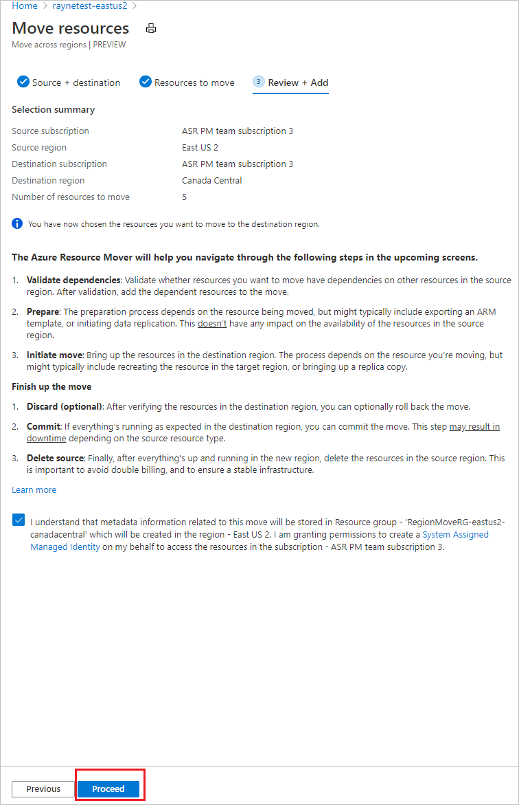 用于检查详细信息并继续移动的摘要页