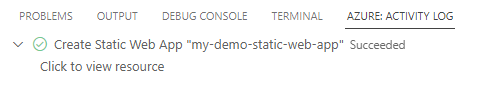 Visual Studio Code 中活动日志的截图。