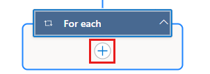 显示“For-each 循环”中选择“+”按钮的屏幕截图。