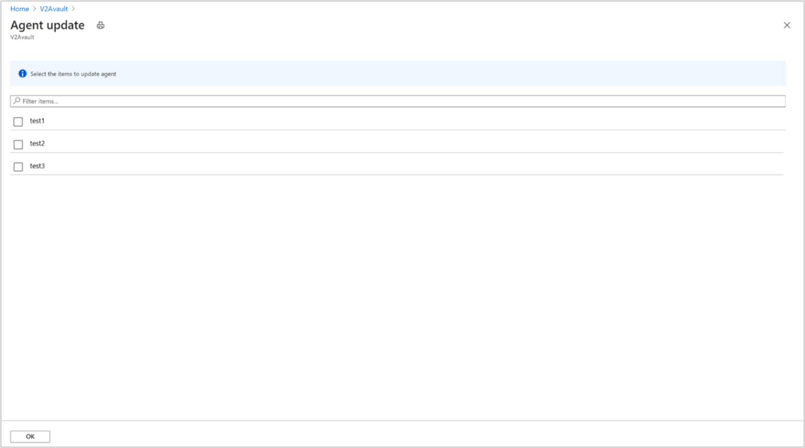 在多个受保护的项上手动更新移动代理。