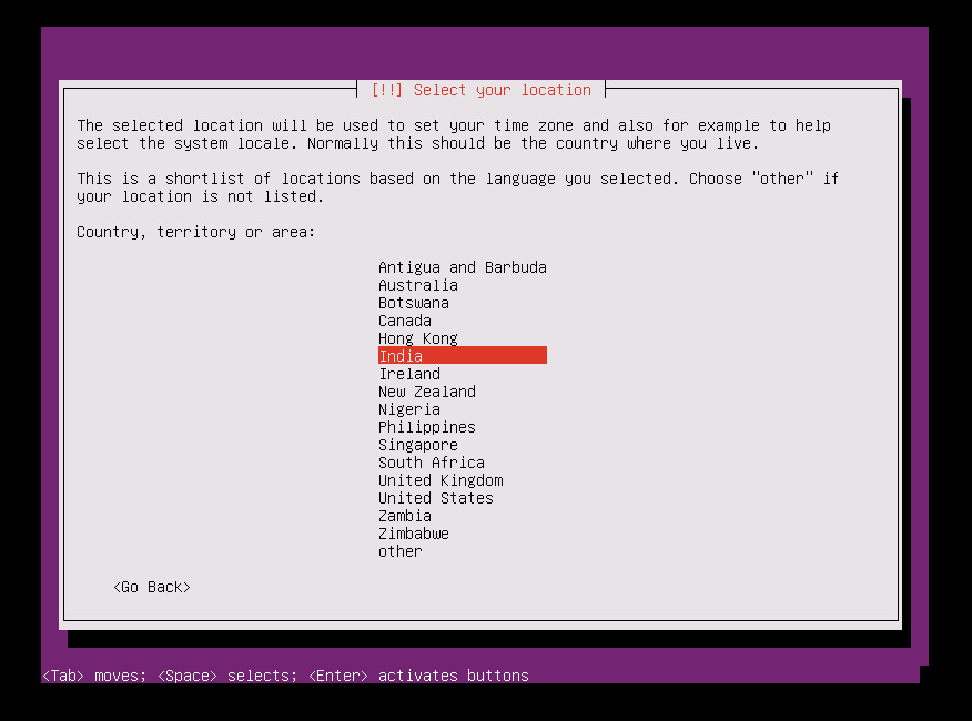 选择正确的时区.