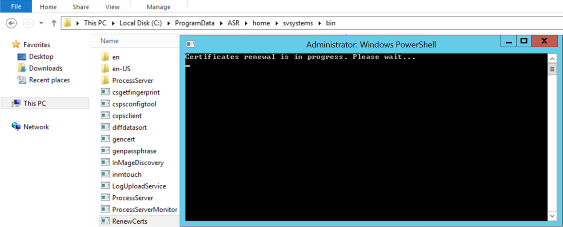 显示证书续订的屏幕截图。