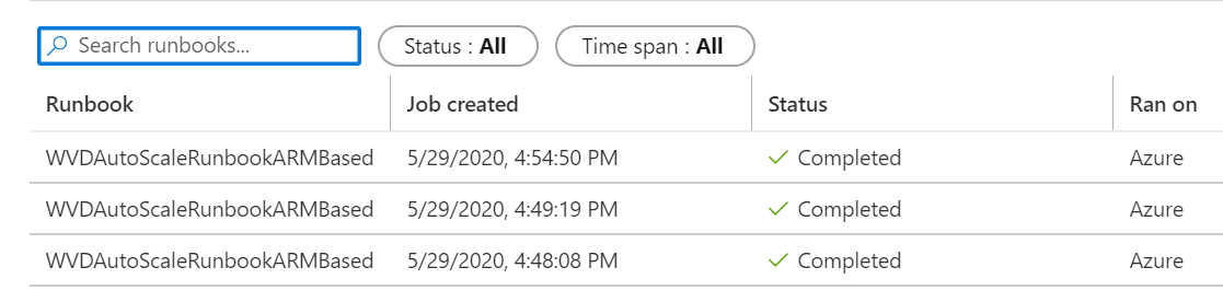作业状态页的屏幕截图。