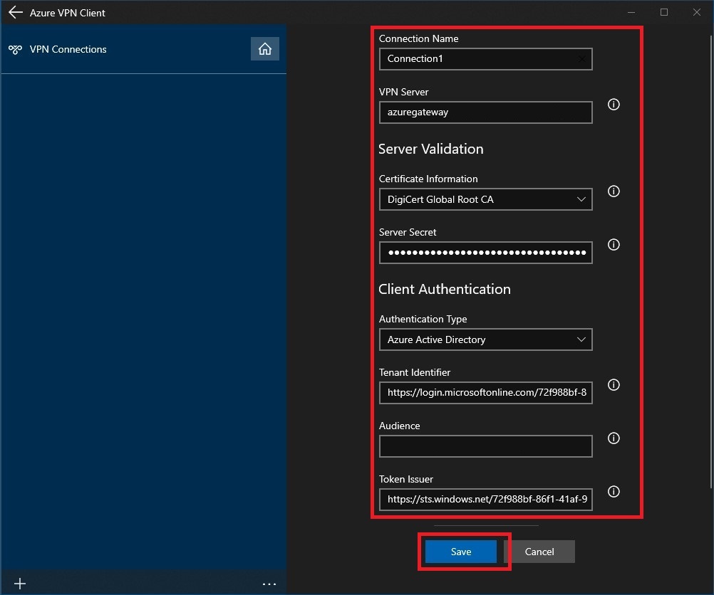 屏幕截图显示了可在其中输入所需值的窗格。