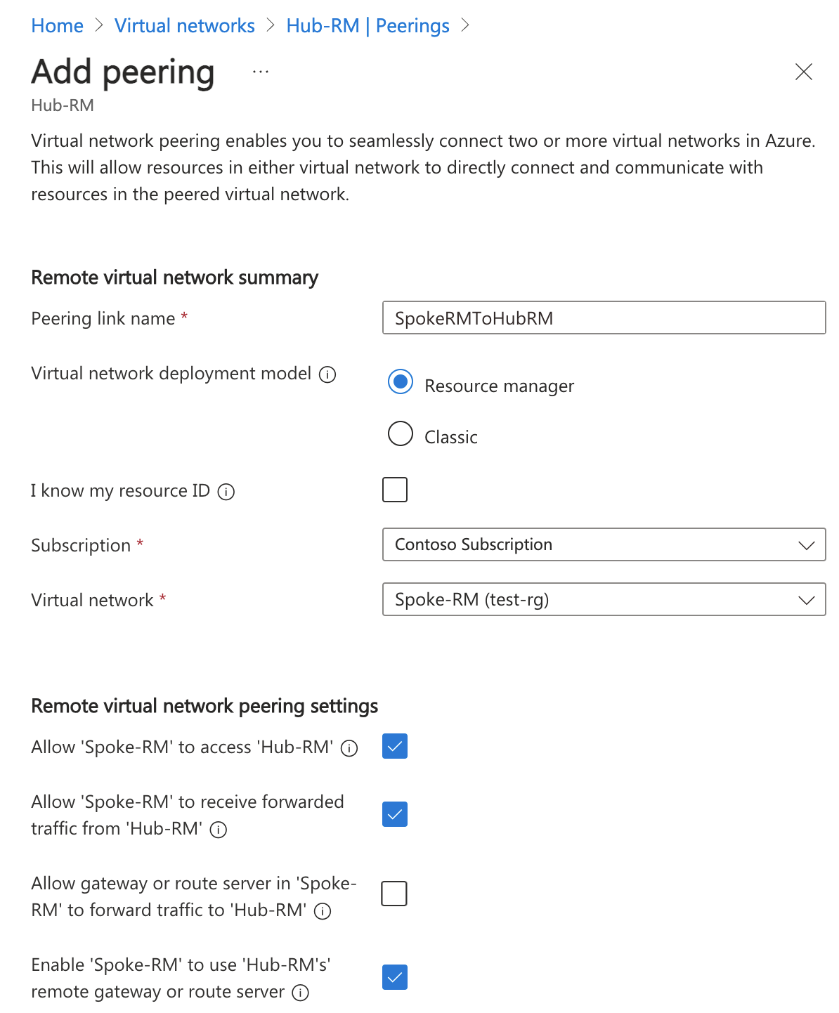 屏幕截图显示了“添加对等互连”。