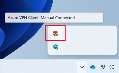 Azure VPN 客户端的屏幕截图。
