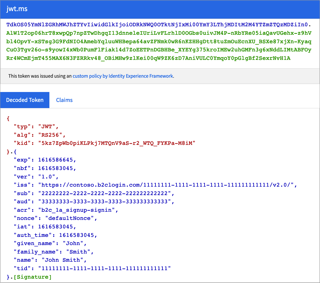 JWT 预览版的屏幕截图。
