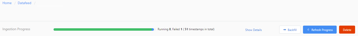 Ingestion progress bar