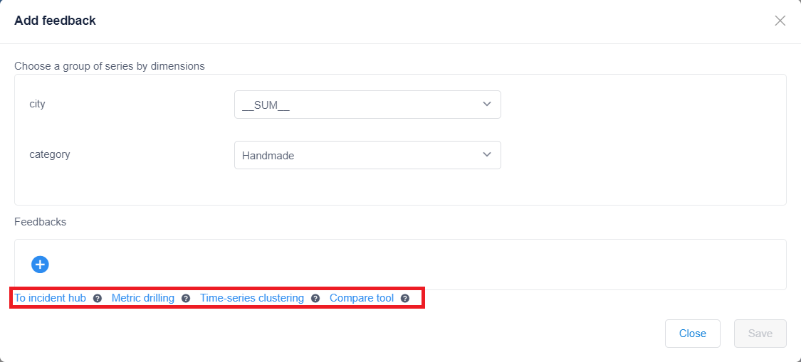 Screenshot that shows an incident link.