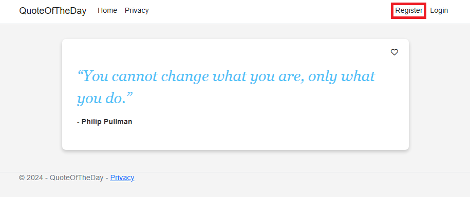 “今日名言”应用的屏幕截图，其中显示了“注册”。