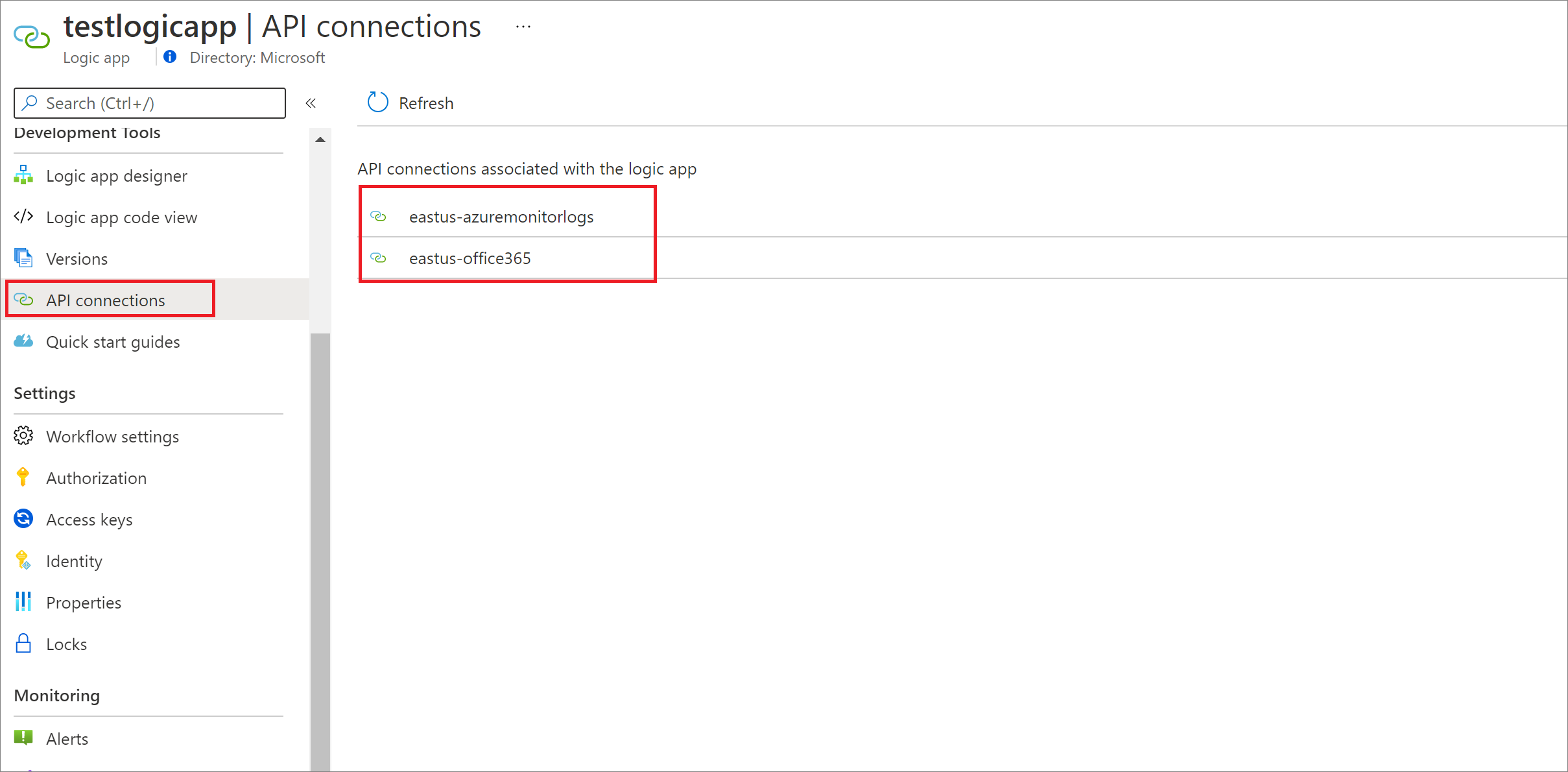 屏幕截图显示 API 连接。