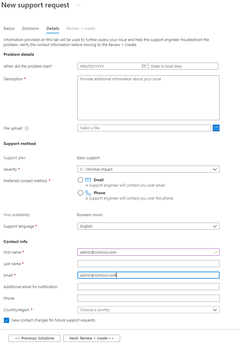 Screenshot showing the Details tab.