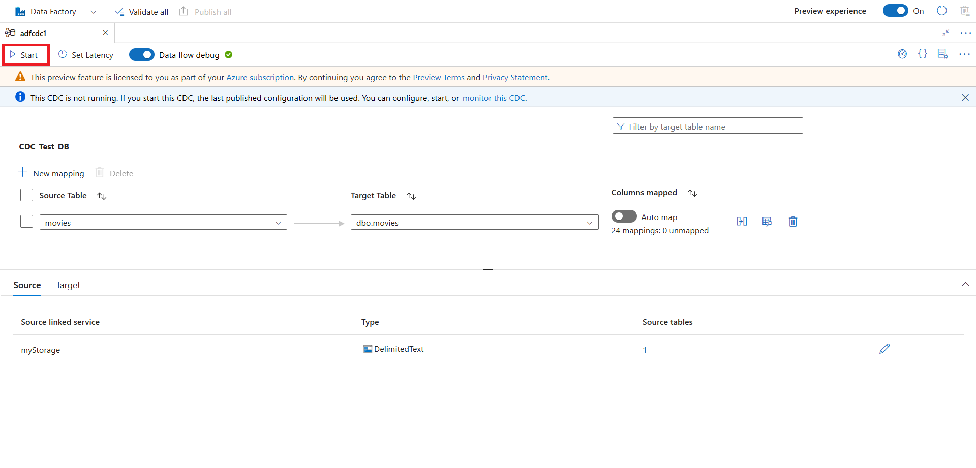 画布顶部的“开始”按钮的屏幕截图。