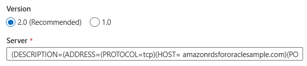 使用连接器描述符的链接服务的屏幕截图。