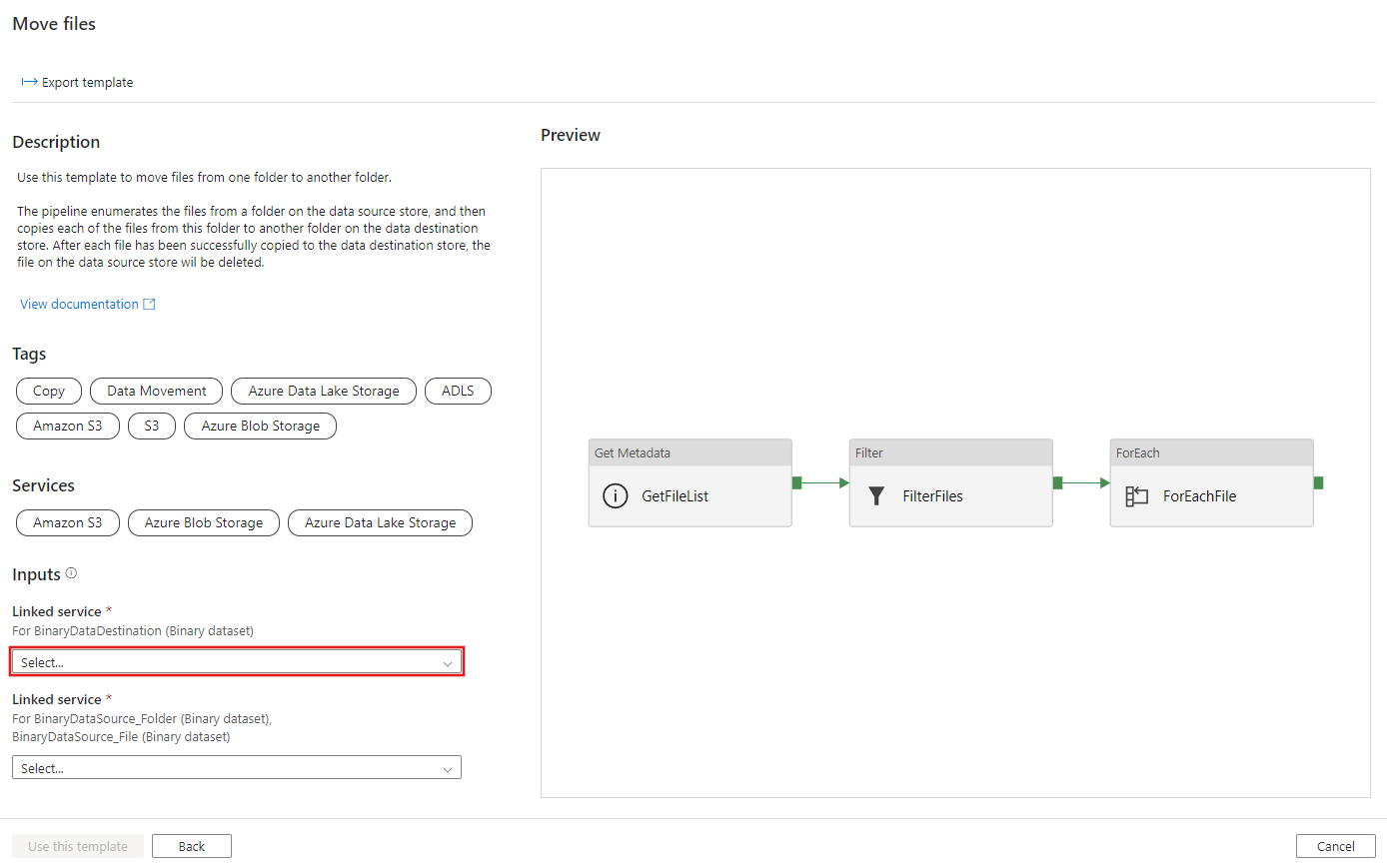 显示创建与目标的新连接的屏幕截图。