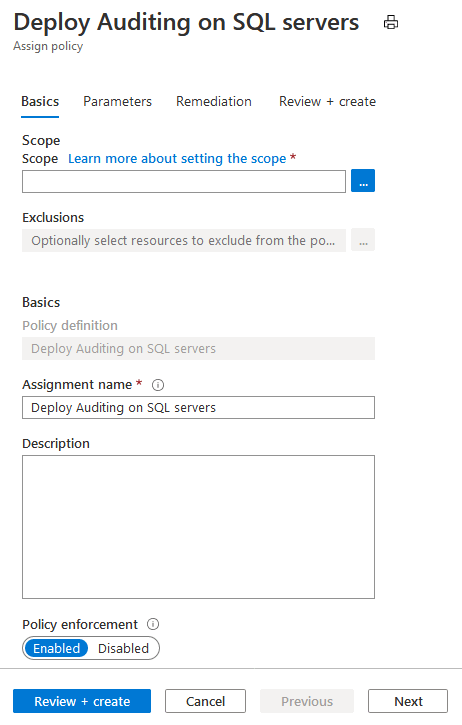 强制实施配置选项。