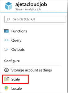 显示流分析作业的“扩展”页面的屏幕截图。