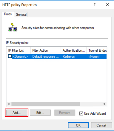 add new security rule to the IPsec policy 41