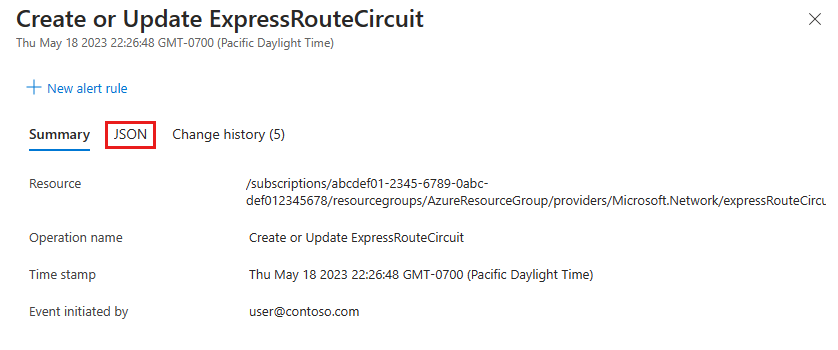 选择该视图后,日志条目的摘要页面的屏幕截图。