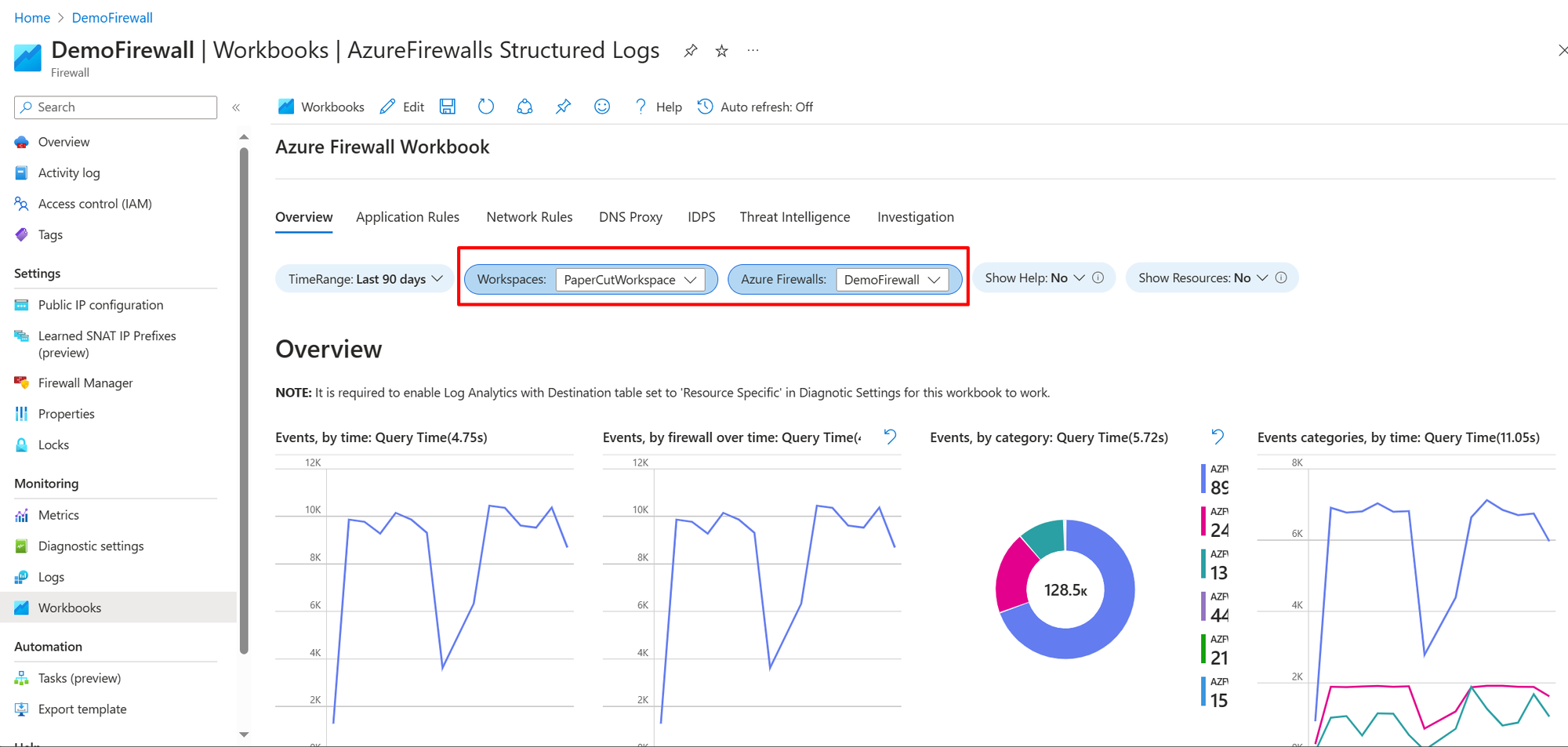 Screenshot showing structured logs.