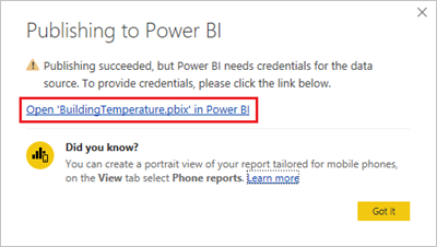 截图显示发布已成功，点击进入凭据输入界面。
