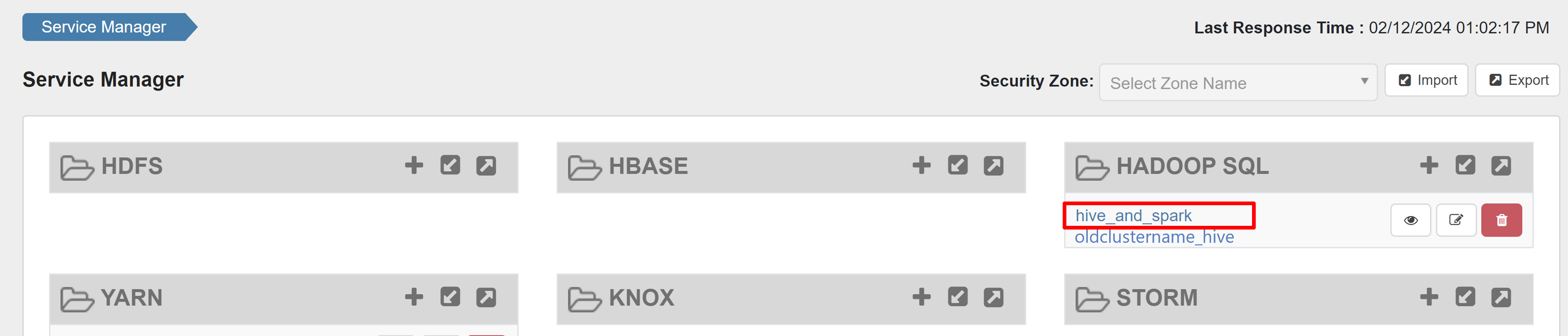显示具有旧 ranger 数据库的新存储库的屏幕截图。